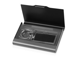 Noname Набор «Slip»: визитница, держатель для телефона, серый/черный