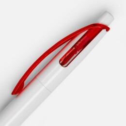 Open Ручка шариковая Bento, белая с красным