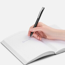 Open Ручка шариковая Pin Silver, черный металлик