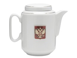 Noname Чайный набор с подстаканником и фарфоровым чайником «ЭГОИСТ-Л», золотистый/белый