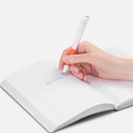 Open Ручка шариковая Grip, белая с оранжевым