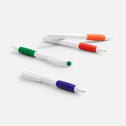 Open Ручка шариковая Grip, белая с оранжевым