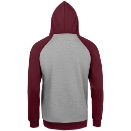 Sol's Толстовка унисекс Seattle, серый меланж с бордовым