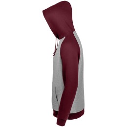 Sol's Толстовка унисекс Seattle, серый меланж с бордовым