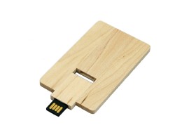 Noname USB-флешка на 16 Гб в виде деревянной карточки с выдвижным механизмом