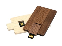 Noname USB-флешка на 16 Гб в виде деревянной карточки с выдвижным механизмом