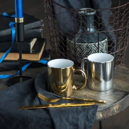 Happy gifts Кружка GLAMOUR, золотой, тонкая керамика