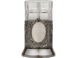 Noname Подстаканник с хрустальным стаканом Базовый-М, серебристый/прозрачный