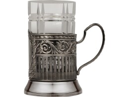 Noname Подстаканник с хрустальным стаканом Базовый-М, серебристый/прозрачный