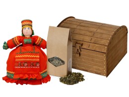 Noname Подарочный набор Кремлевский: кукла на чайник, чайник заварной с росписью