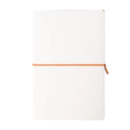 Happy gifts Бизнес-блокнот "Combi", 130*210 мм, бело-оранжевый, кремовый форзац, гибкая обложка, в клетку/нелин