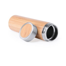 Happy gifts Бутылка для воды "Bamboo", 24,5 см, бамбук, сталь