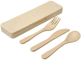 Noname Набор столовых приборов Bamberg из бамбукового волокна, бежевый