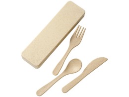 Noname Набор столовых приборов Bamberg из бамбукового волокна, бежевый
