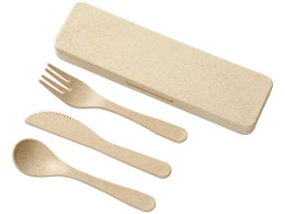 Noname Набор столовых приборов Bamberg из бамбукового волокна, бежевый