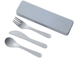 Noname Набор столовых приборов Bamberg из бамбукового волокна, серый