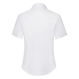 Textile Рубашка "Lady-Fit Short Sleeve Oxford Shirt", белый_L, 70% х/б, 30% п/э, 130 г/м2