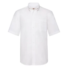 Textile Рубашка "Short Sleeve Oxford Shirt", белый_2XL, 70% х/б, 30% п/э, 130 г/м2