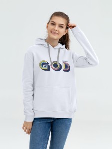 CoolColor Толстовка с капюшоном «Новый GOD», белая