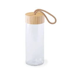 Happy gifts Бутылка для воды "Simple", 19 см, бамбук, стекло