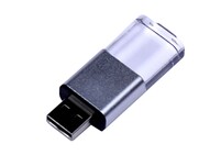 USB 2.0- флешка промо на 32 Гб прямоугольной формы, выдвижной механизм