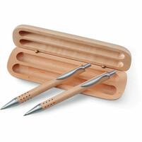 Подарочный набор из автоматической шариковой ручки и автоматического карандаша в деревянной коробке
