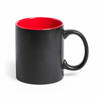 Кружка BAFY, черный с красным, 350мл, 9,6х8,2см, тонкая керамика