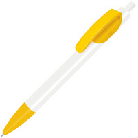 TRIS, ручка шариковая, ярко-желтый/белый, пластик