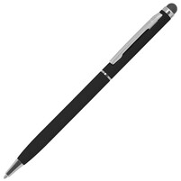 TOUCHWRITER SOFT, ручка шариковая со стилусом для сенсорных экранов, черный/хром, металл/soft-touch