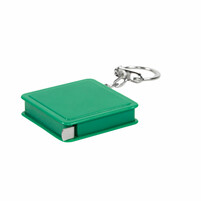 Брелок-рулетка (1 м); зеленый; 4х4х1 см; пластик; тампопечать