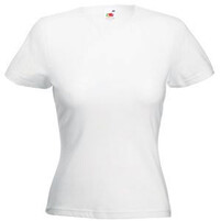 Футболка "Lady-Fit Crew Neck T", белый_M, 95% х/б, 5% эластан, 200 г/м2