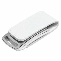 USB flash-карта "Lerix" (8Гб), белый, 6х2,5х1,3см, металл, искусственная кожа