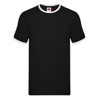 Футболка "Ringer T", черный с белым_XL, 100% хлопок, 165 г/м2
