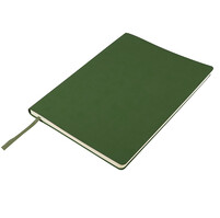 Бизнес-блокнот "Biggy", B5 формат, зеленый, серый форзац, мягкая обложка, в клетку