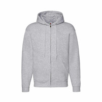 Толстовка "PREMIUM HOODED SWEAT JACKET", серо-лиловый_L, 70% х/б, 30% п/э, 260 г/м2