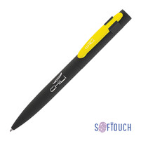 Ручка шариковая "Lip", покрытие soft touch черный с желтым