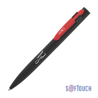 Ручка шариковая "Lip", покрытие soft touch черный с красным