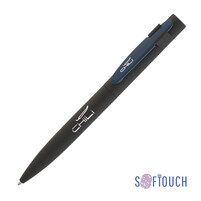 Ручка шариковая "Lip", покрытие soft touch черный с синим