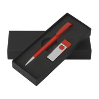 Набор ручка + флеш-карта 16Гб в футляре красный