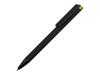 Ручка металлическая шариковая "Taper Metal" софт-тач с цветным зеркальным слоем, черный с зеленым яблоком
