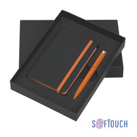 Подарочный набор "Сардиния", покрытие soft touch черный с оранжевым