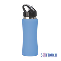 Бутылка для воды "Индиана", покрытие soft touch, 0,6 л. голубой